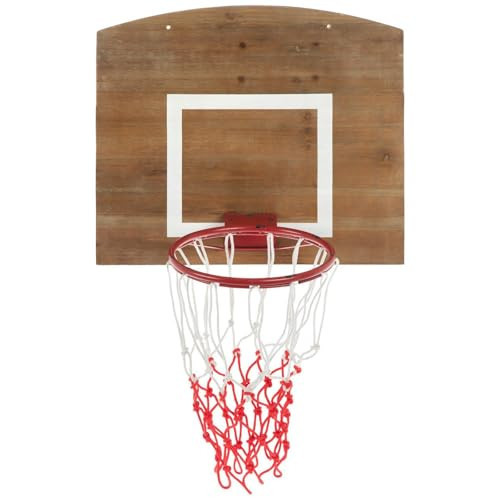 Hobby Lobby Basketball Hoop Wall Decor, Wood and Metal, 35.5 x 23.56 inches, Brown and Red, 20 lb Weight Limit | Amazon (US)