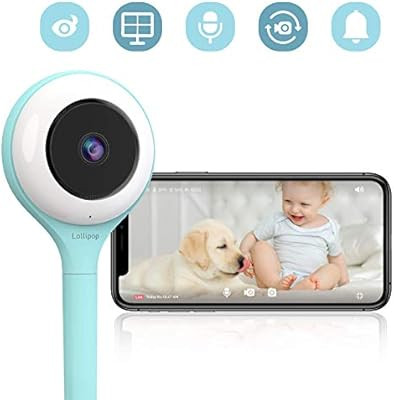 Lollipop HD WiFi Video Baby/Pet Monitor (Turquoise)- Supports 2 Cameras and Up, Night Vision, Noi... | Amazon (US)