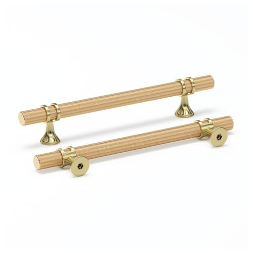 Haliwu 10 Pack Gold Cabinet Pulls, 6-1/4 inch Knurled Cabinet Pulls, Champagne Brass Handles Brushed Gold Handles for Dresser, Kitchen Hardware Drawer Knobs | Amazon (US)