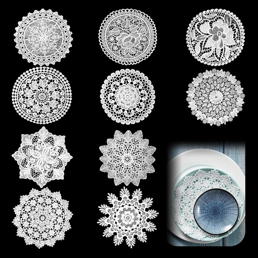 10 Pack White Crochet Lace Small Doilies, Crochet Placemats, Vintage Placemats, Lace Doilies for ... | Amazon (CA)