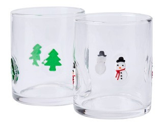 CANVAS Santa's Workshop Collection Christmas Tree & Snowman Glass Icon Glasses Set, 2-pk | Canadian Tire