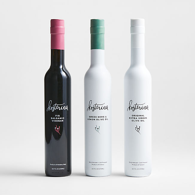 Kosterina Olive Oil and Vinegar Set + Reviews | Crate & Barrel | Crate & Barrel