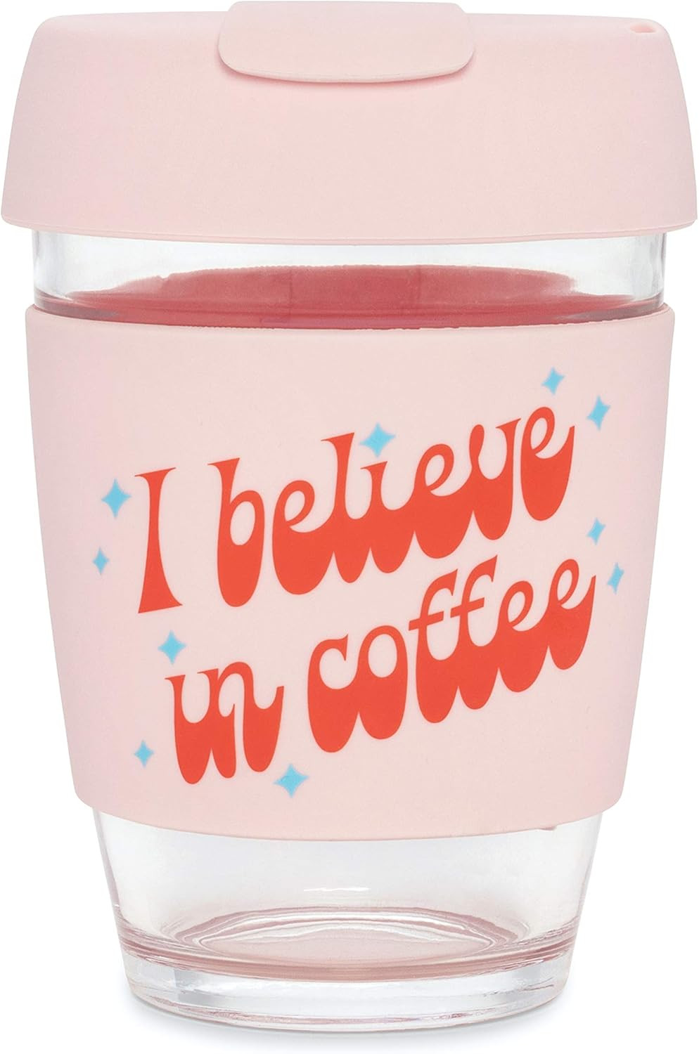 ban.do Reusable Glass Coffee Cup, 12 Oz Travel Cup, Clear Coffee Mug with Silicone Lid and Sleeve... | Amazon (US)