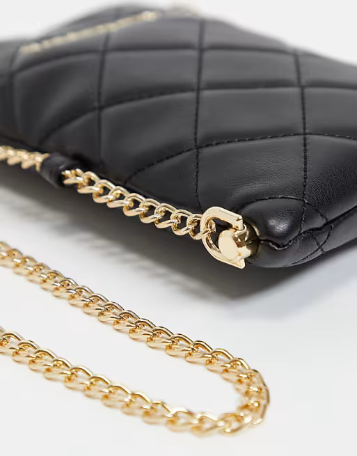 Valentino Bags Ocarina quilted cross body pouch bag with chain in black | ASOS (Global)
