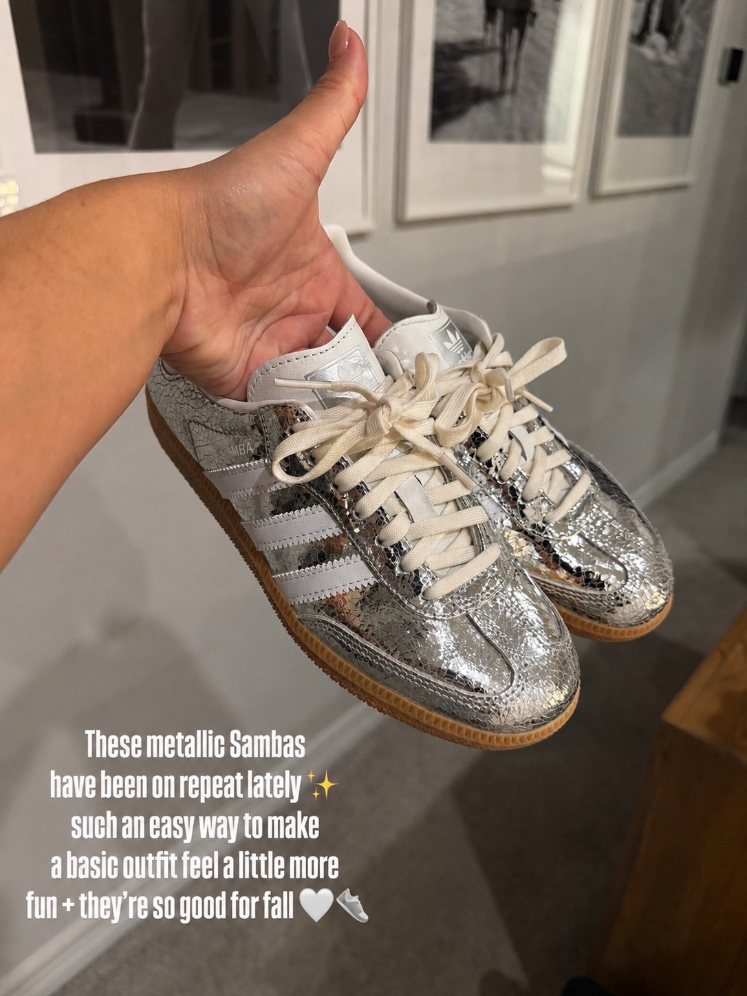 The metallic Sambas that somehow go with everything ✨🤍 an easy way to make even the most basic outfit feel a little more fun. Linking mine here!

#LTKdayinmylife #LTKgrwm #LTKootd
