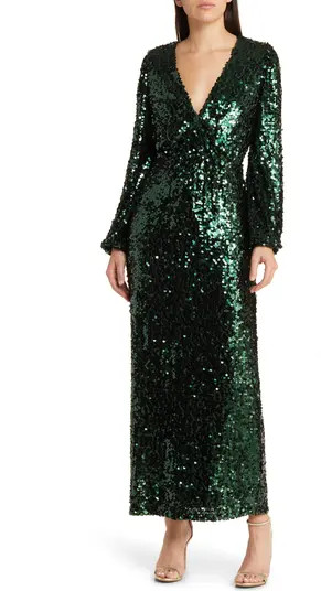 The Carrie Long Sleeve Sequin Cocktail Dress | Nordstrom