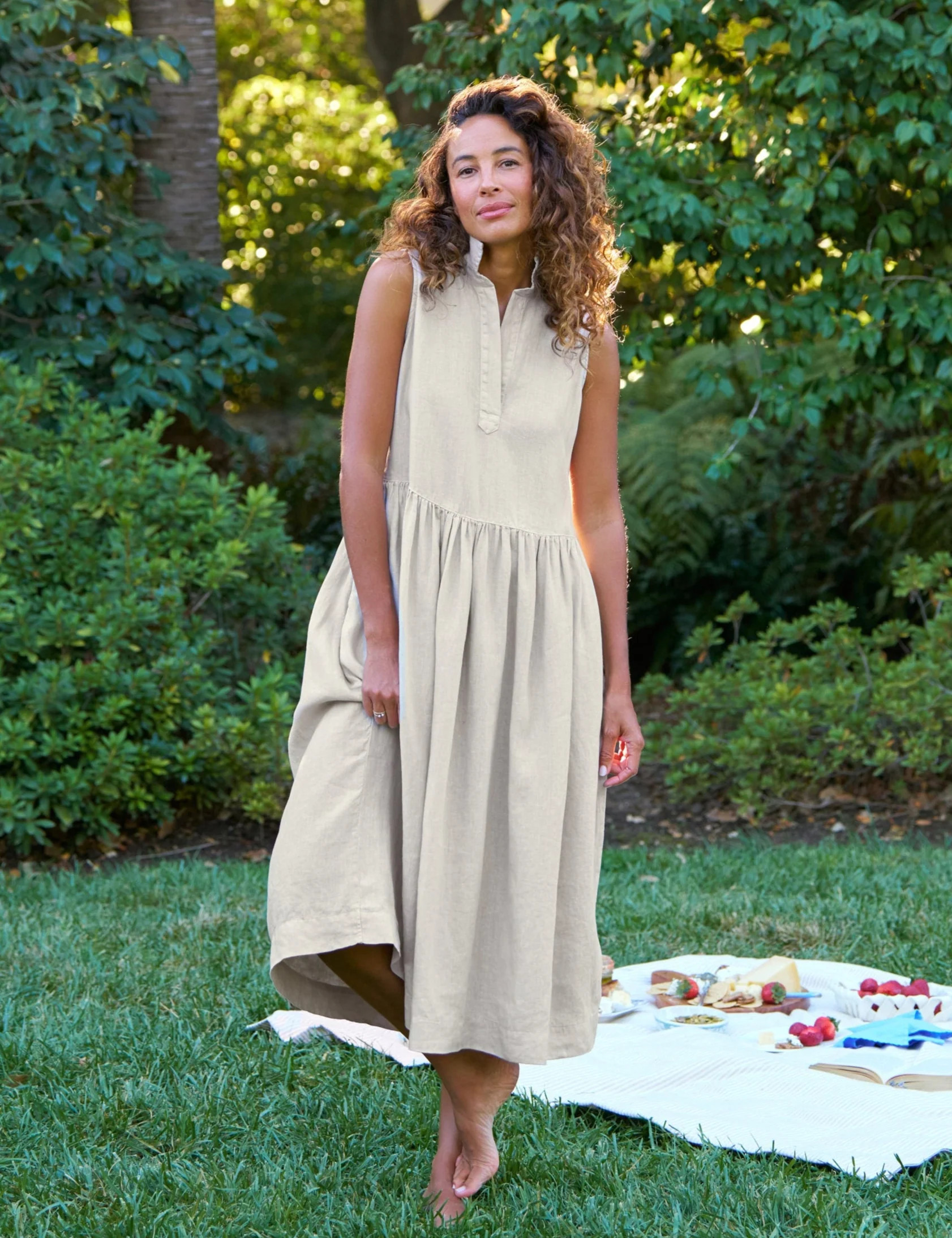 DAPHNE Sand, Washed Linen | Frank & Eileen