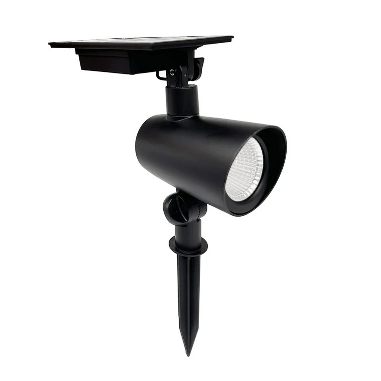 Better Homes & Gardens Taylor Solar Black Cast Metal Color Lock LED Landscape Spotlight, 150 Lume... | Walmart (US)