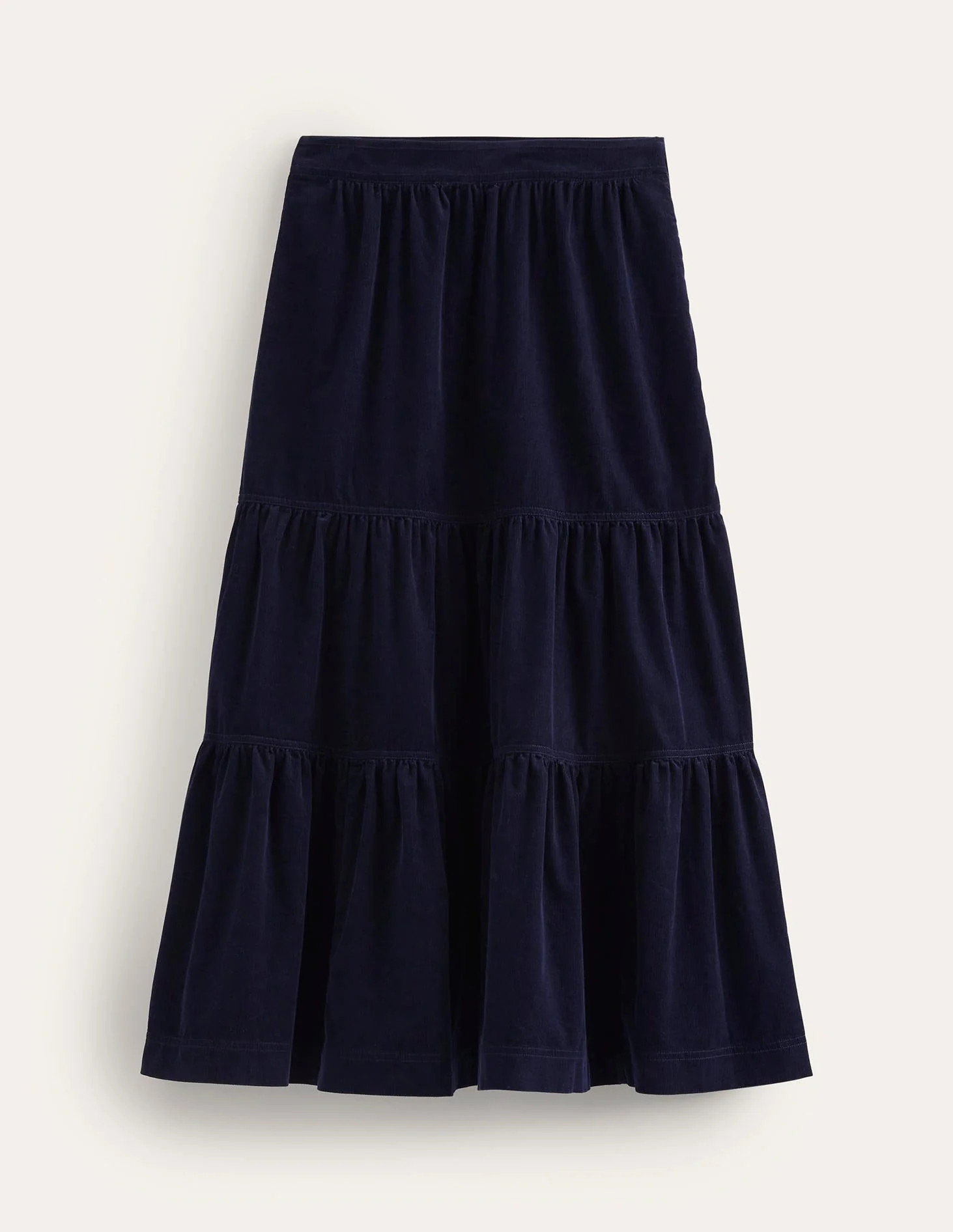 Viv Cord Tiered Maxi Skirt-Navy | Boden (US)