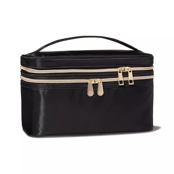 Sonia Kashuk™ Double Zip Train Case Makeup Bag  - Black | Target