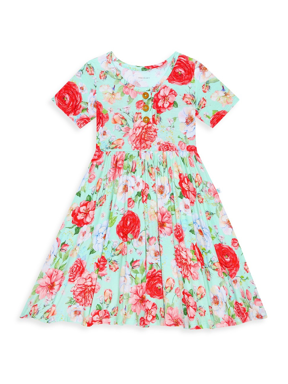 Little Girl's & Girl's Pippa Short-Sleeve Henley Twirl Dress | Saks Fifth Avenue