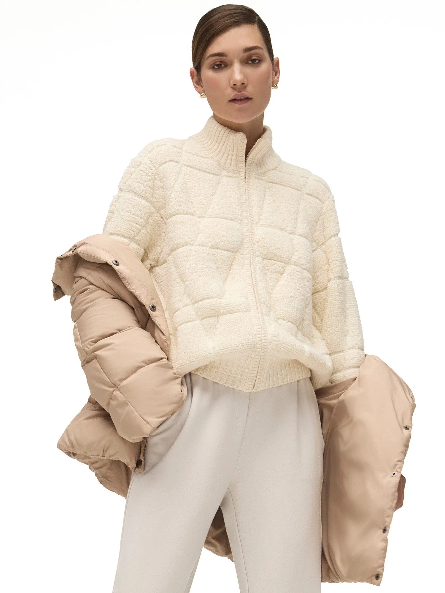 Women's Avalon Bomber Cardigan in Ivory | Brochu Walker | Brochu Walker