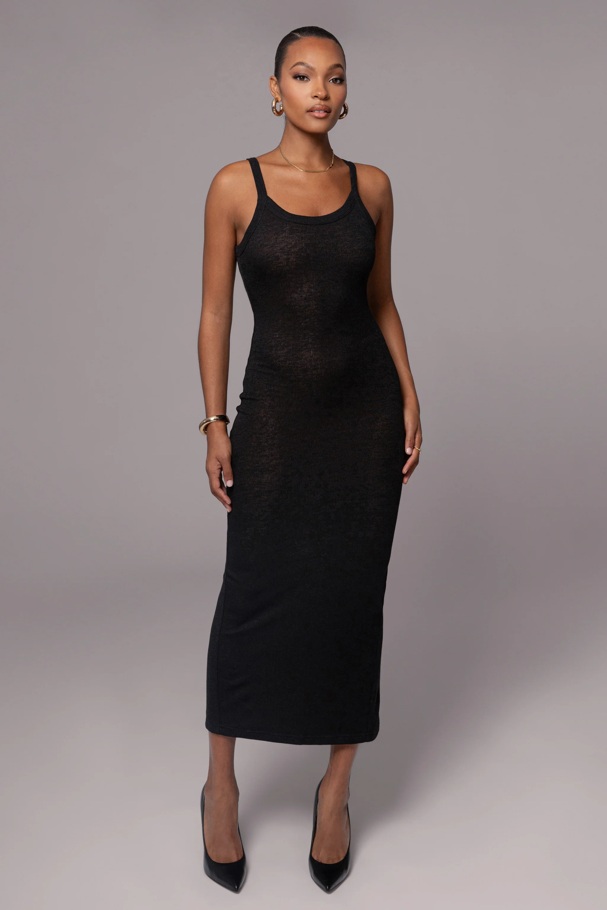 Black Back To You Maxi Dress | JLUXLABEL
