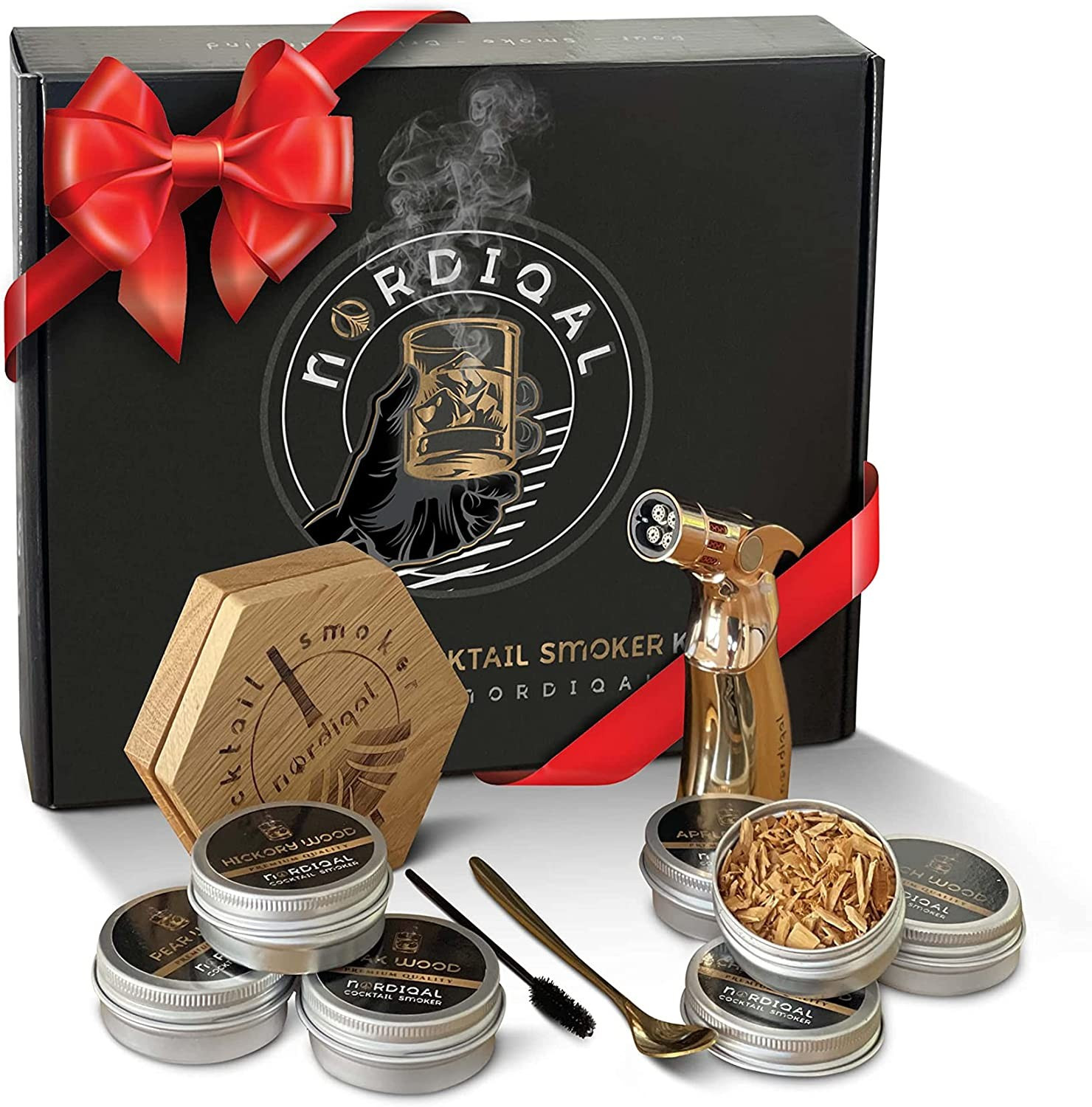 NORDIQAL Cocktail Smoker Kit with Torch, 6 Wood Chip Flavors for Whiskey and Bourbon (Butane Not ... | Amazon (US)