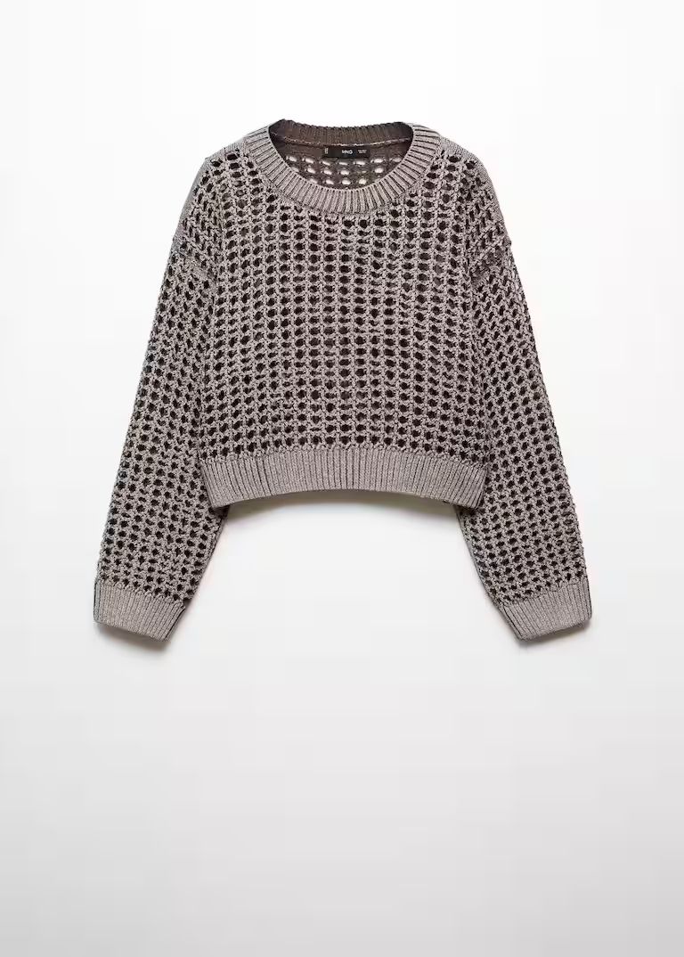 Round-neck openwork sweater -  Women | Mango USA | MANGO (US)