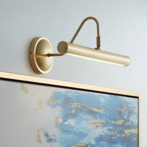 Possini Euro Renaissance 16" Wide Brass Finish LED Picture Light - #X8589 | Lamps Plus | Lamps Plus