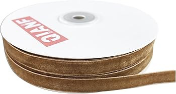 QIANF Vintage Khaki Velvet Ribbon, 3/8 Inch X 25Yd | Amazon (US)