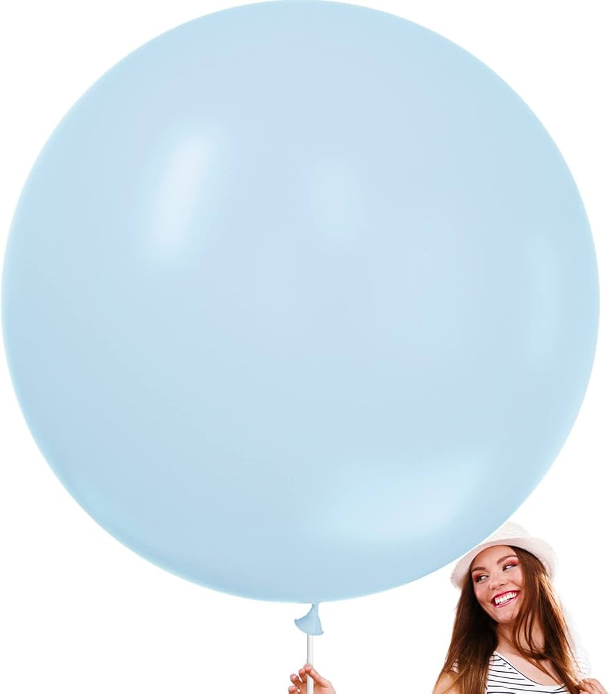 PartyWoo Pastel Blue Balloons, 4 pcs 36 Inch Large Pale Blue Balloons, Big Blue Balloons for Ball... | Amazon (US)