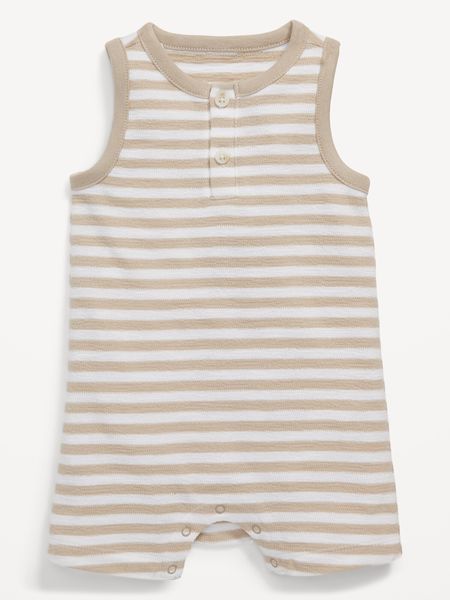 Striped Unisex Henley Romper for Baby | Old Navy (US)