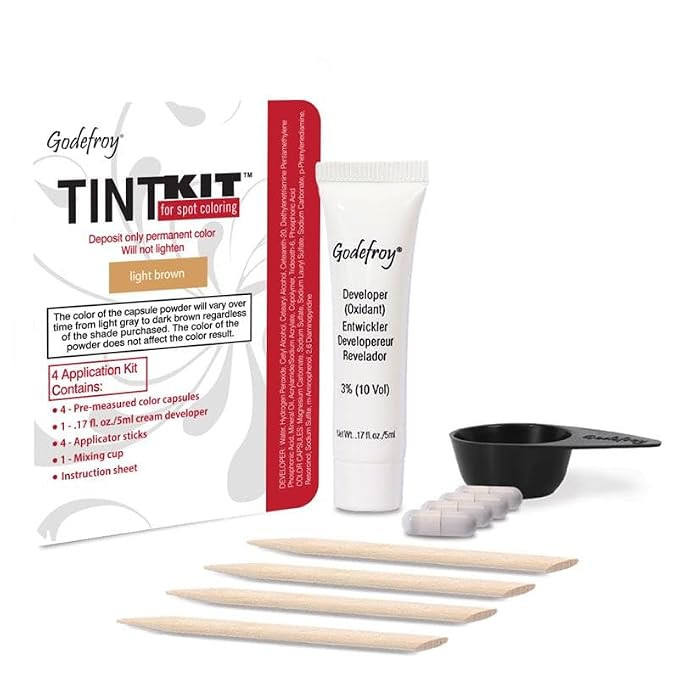 Godefroy Hair Color Tint Kit, Light Brown – 4-Application Spot Coloring Kit for Hairline, Scalp... | Amazon (US)