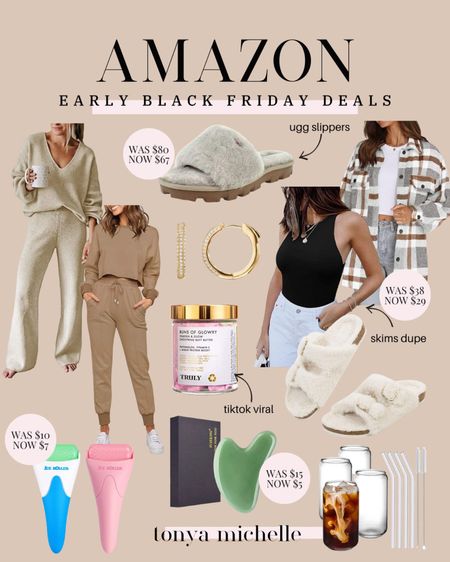 Amazon Black Friday deals - amazon loungewear - neutral outfits - skims dupes - slippers - TikTok viral beauty - gifts for her under $50 - amazon stocking stuffers / beauty gifts 



#LTKHoliday #LTKsalealert #LTKCyberweek