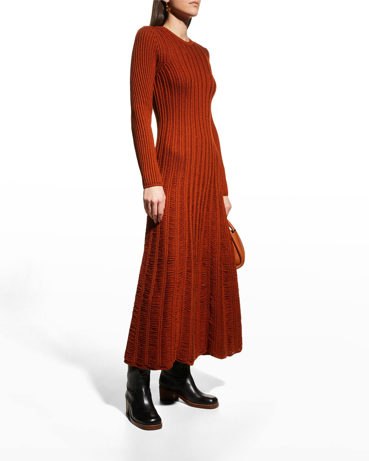 Django Ladder-Stitch Midi Dress | Neiman Marcus