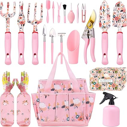 YANZI Garden Tools Set,Heavy Duty Gardening Tools for Gardener,Gardening Gifts for Women,Succulen... | Amazon (US)