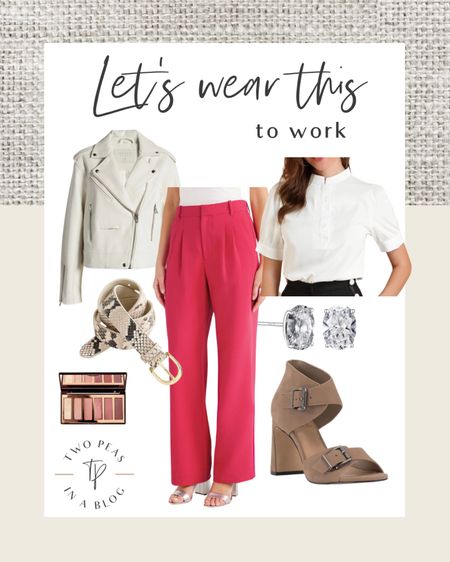 A fun pop of pink with these trouser pants. Workwear outfit idea. What to wear to work  

#LTKstyletip #LTKfindsunder50 #LTKworkwear