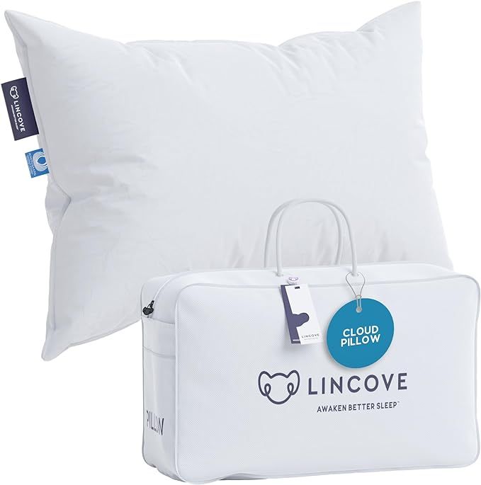 Lincove Cloud Natural Canadian White Down Luxury Sleeping Pillow - 625 Fill Power, 500 Thread Cou... | Amazon (US)