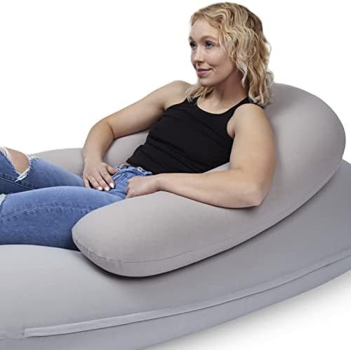Moon Pod Crescent Backrest for Bean Bag Chair, Gray - The Zero-Gravity Beanbag for Stress, Anxiety,  | Amazon (US)