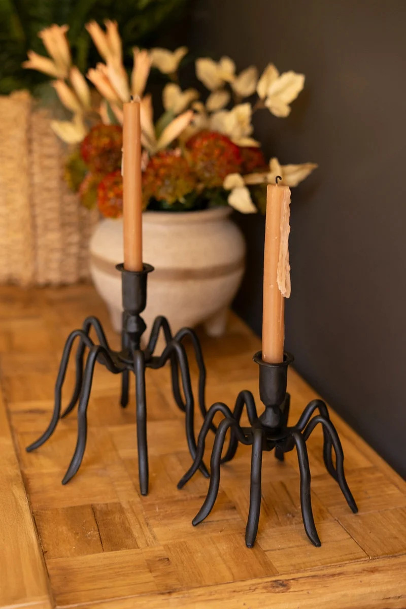 These forged iron spider candle holders add a touch of spookiness with a refined, handmade feel. ... | Wayfair North America
