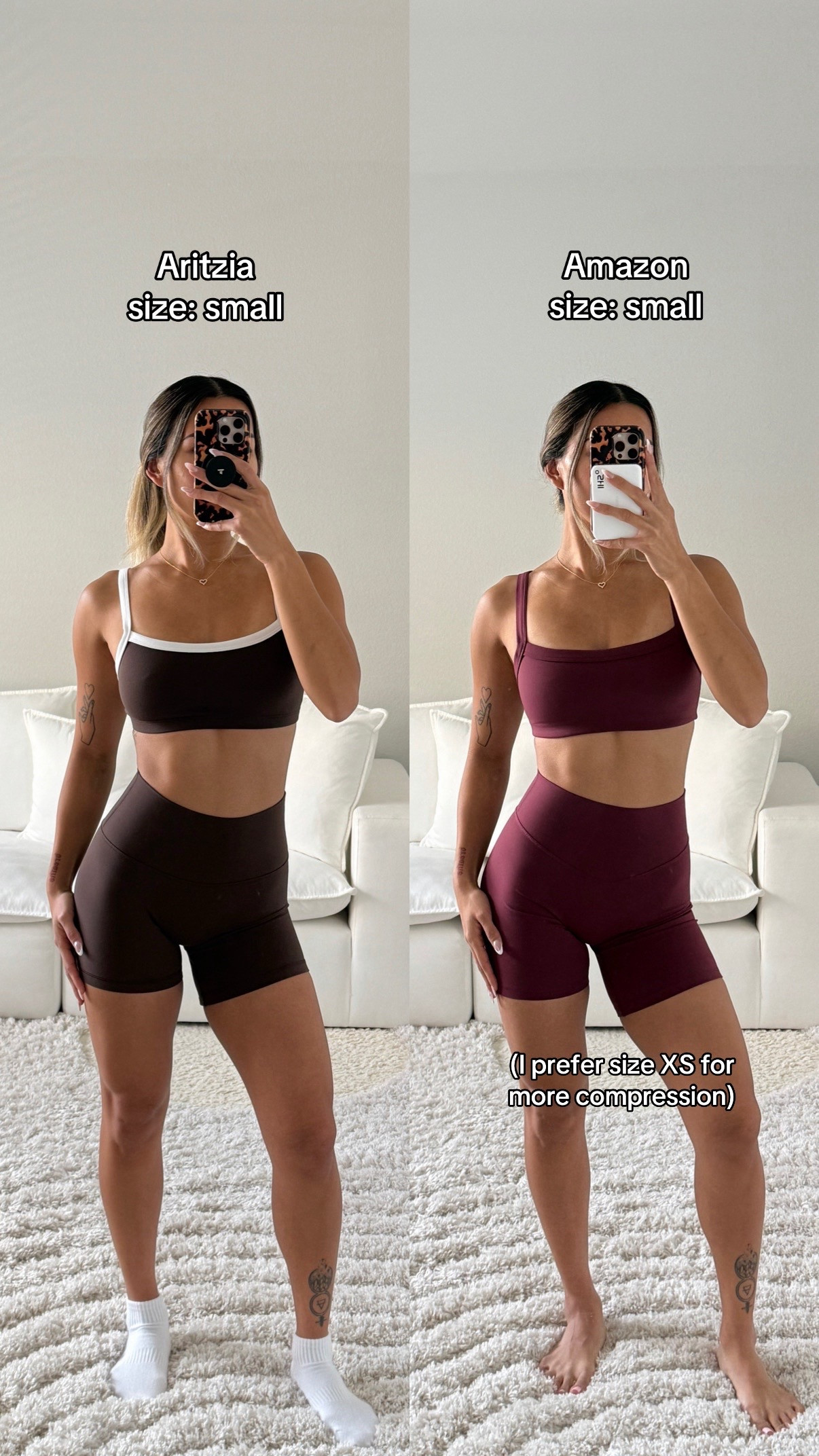 Aritzia Butter Workout Set vs Amazon Workout Set! 

(The rich mocha brown sports bra is discontinued, so I linked a similar color.)  

 

#LTKootd #LTKActive #LTKfitnessgoals