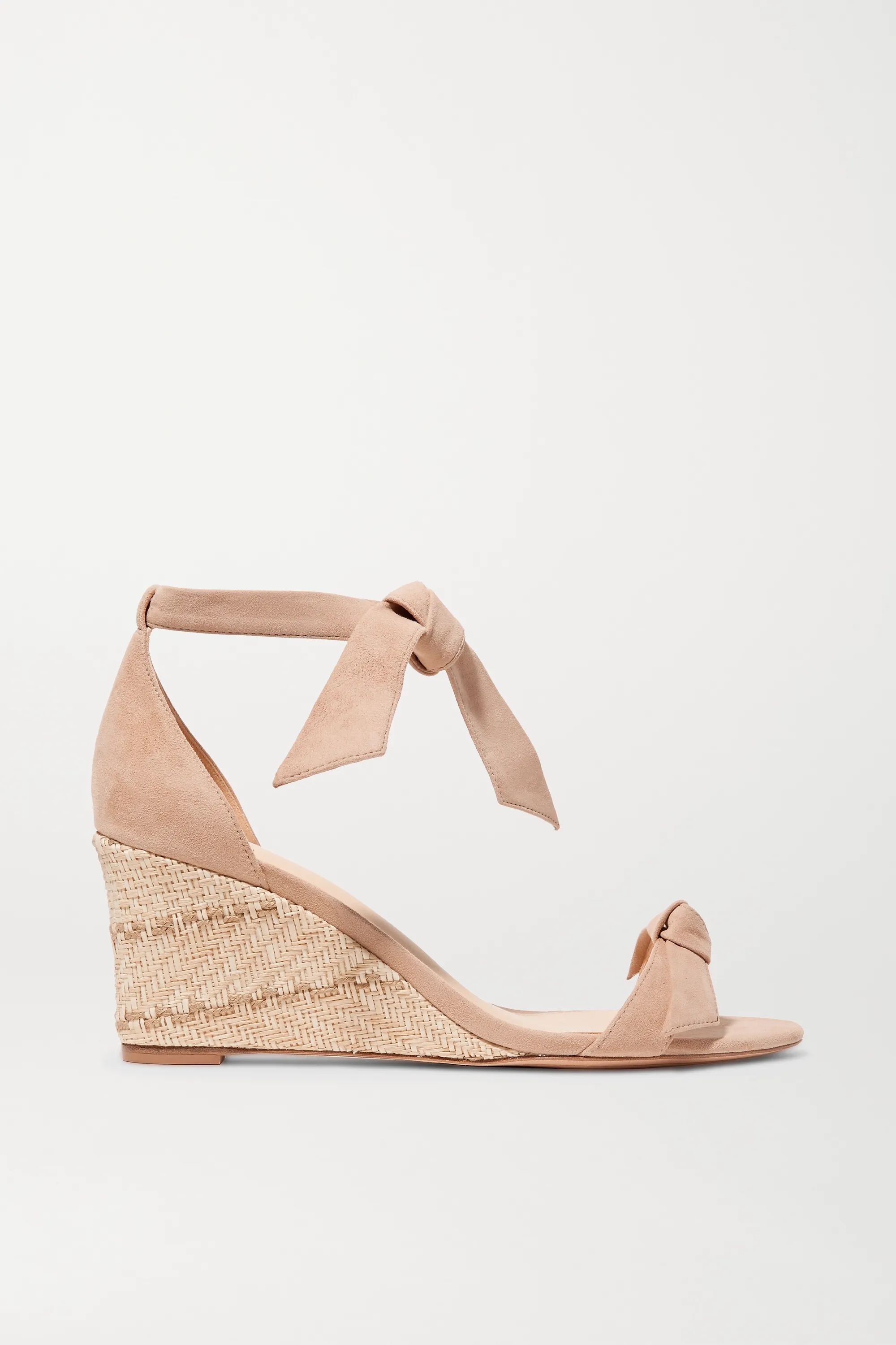 Clarita bow-embellished suede espadrille wedge sandals | NET-A-PORTER (US)