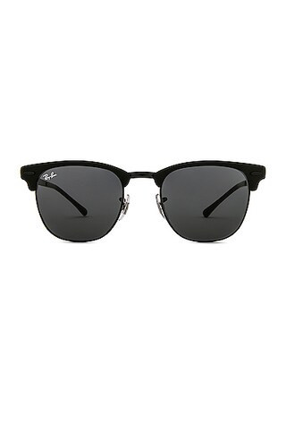 Ray-Ban Clubmaster Metal Sunglasses in Black | FWRD 