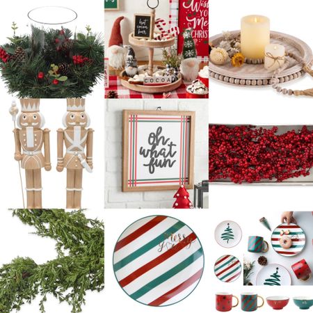 Walmart classic red and green holiday chromas decor. Christmas runner, garlands, wreaths, dinnerware, trays, nutcrackers and more. Will be linking all weekend for Christmas decor ideas and inspiration 

#christmas #holidaydecor #christmasdecor #walmart #walmartchristmas #walmartfinds #tabledecor #garland #christmasflorals 

#LTKHoliday #LTKunder50 #LTKhome