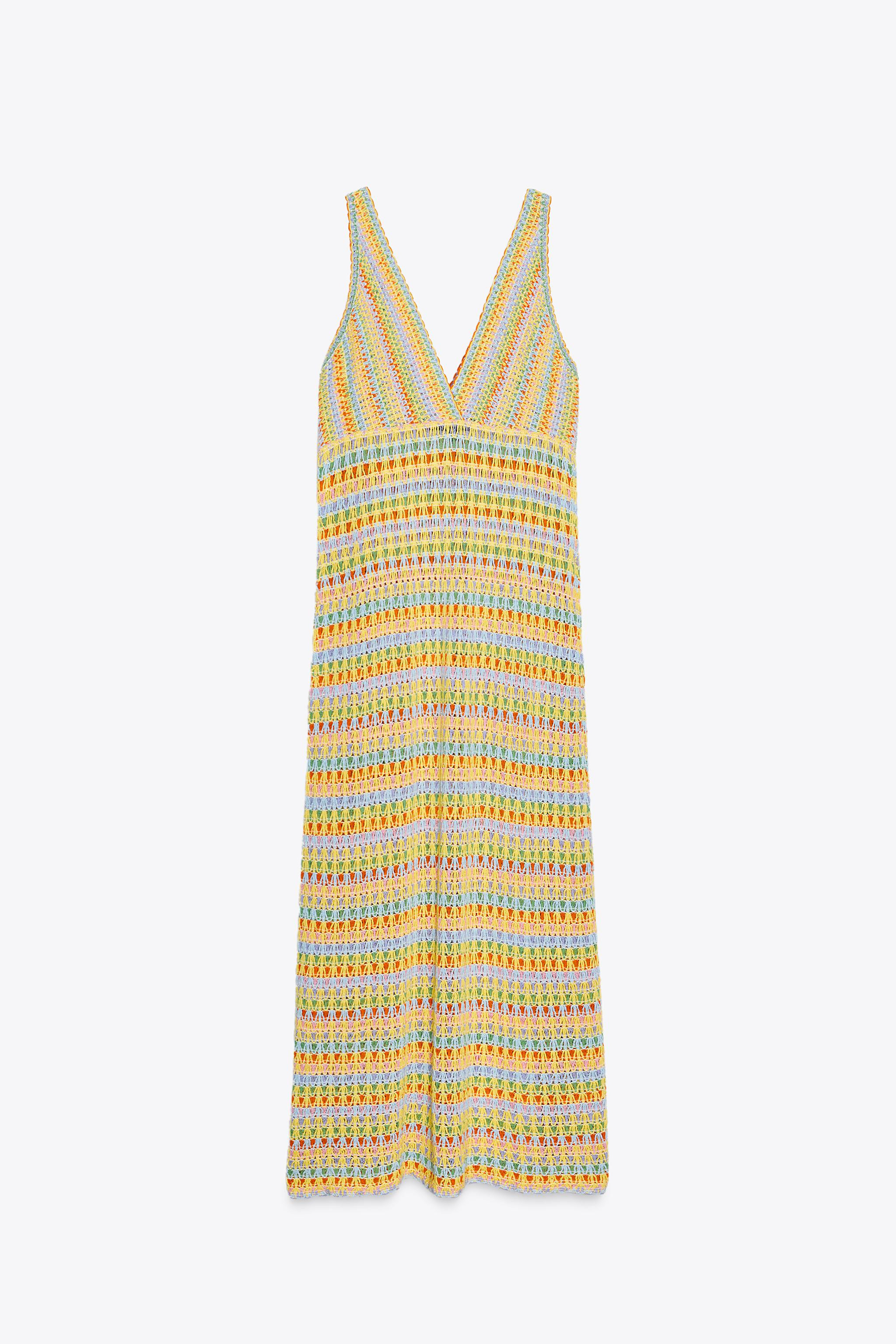 LONG CROCHET KNIT DRESS | Zara US