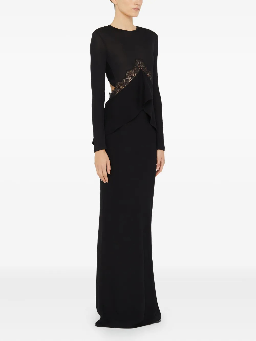 lace-insert column maxi dress | Farfetch Global