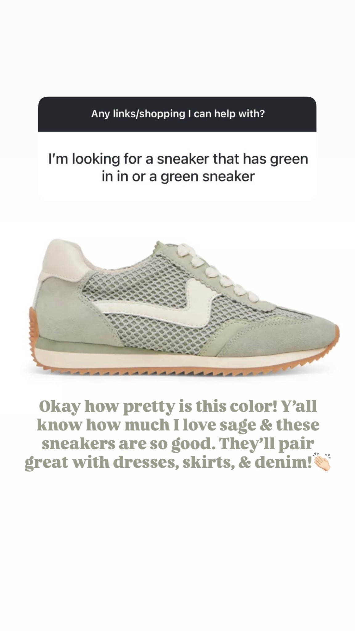 How cute are these sage sneakers?! 😍 perfect for spring styling!

Loverly Grey, sage zneakers, green sneakers, Dolce Vita, spring sneakers, spring shoes 

#LTKSeasonal #LTKootd