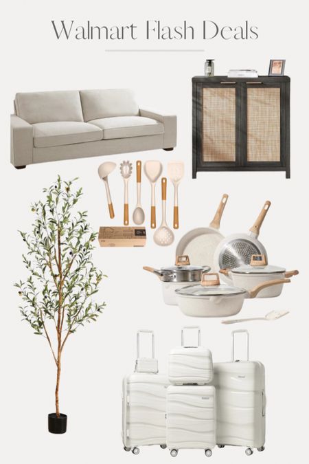 Walmart home deals on sale now! Neutral aesthetic kitchen, olive tree, storage display cabinet, aesthetic luggage

#LTKfindsunder50 #LTKsalealert #LTKhome