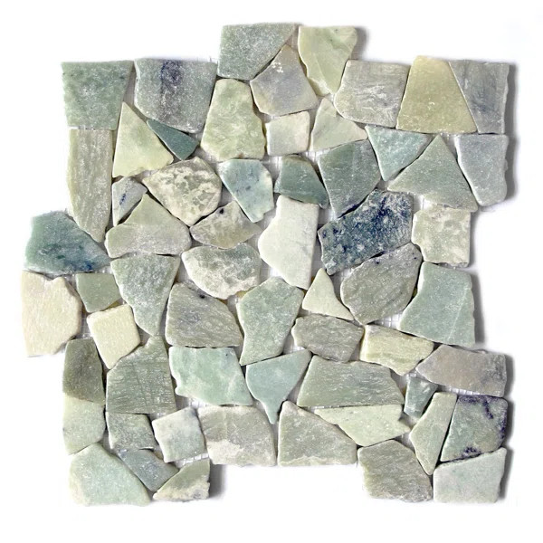Jade Flat Random Sized Marble Mosaic Tile in Green | Wayfair North America
