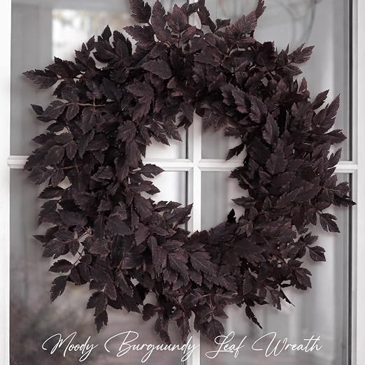 Fall Decor - Fall Wreaths for Front Door - 24 Inch Plum Leaves Wreath | Amazon (US)