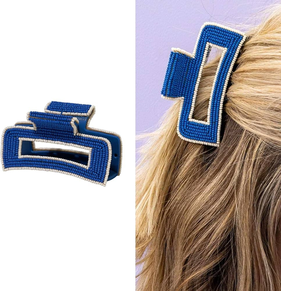INK+ALLOY Beaded Hair Clips, Lola Large Statement Boho Cute Claw Clips for Women, Secure Hold for... | Amazon (US)