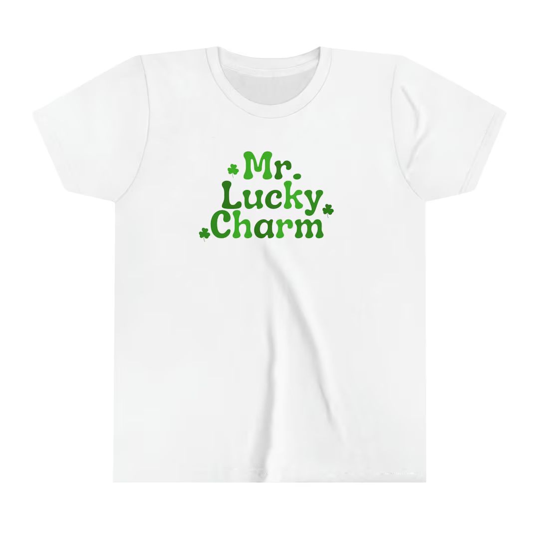 Youth Mr. Lucky Charm T- shirt, St. Patrick's Day t-shirt, Short Sleeve Tee | Etsy (US)