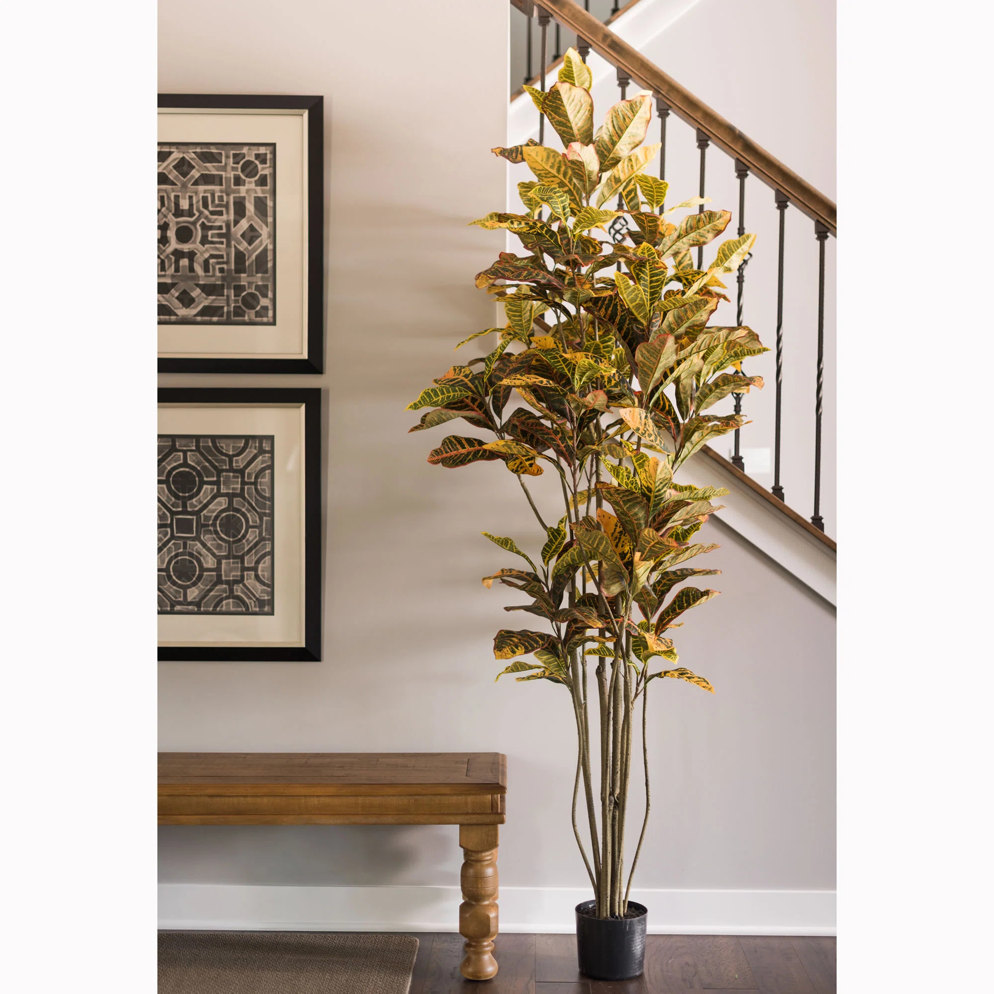 World Menagerie Potted Artificial Green and Orange Croton Tree & Reviews | Wayfair | Wayfair North America