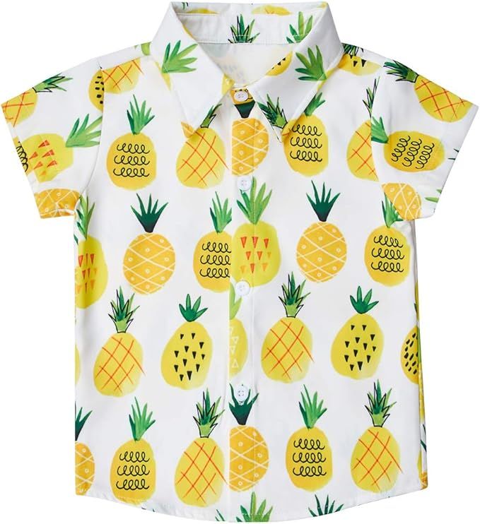 Goodstoworld 2-10T Boys Novelty Hawaiian Short Sleeve Button Down Dress Shirt | Amazon (US)