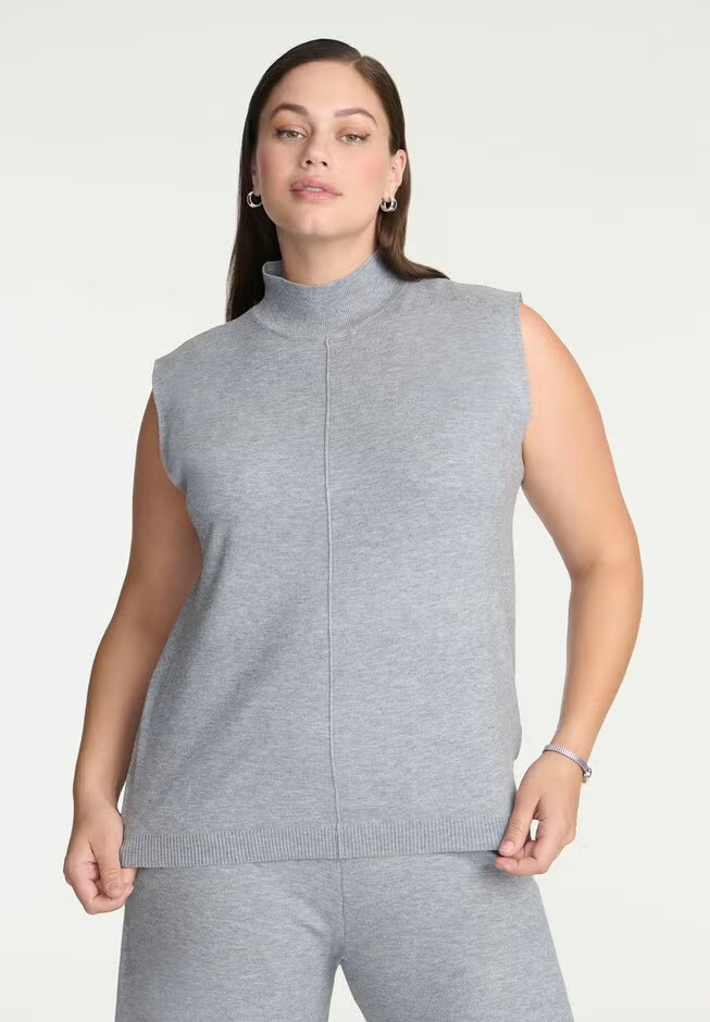 Turtleneck Sleeveless Sweater | Eloquii