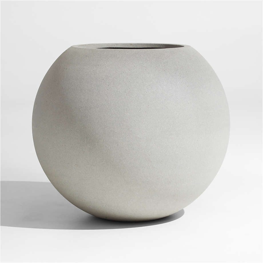 Sphere Large Light Grey Indoor/Outdoor Planter | Crate & Barrel