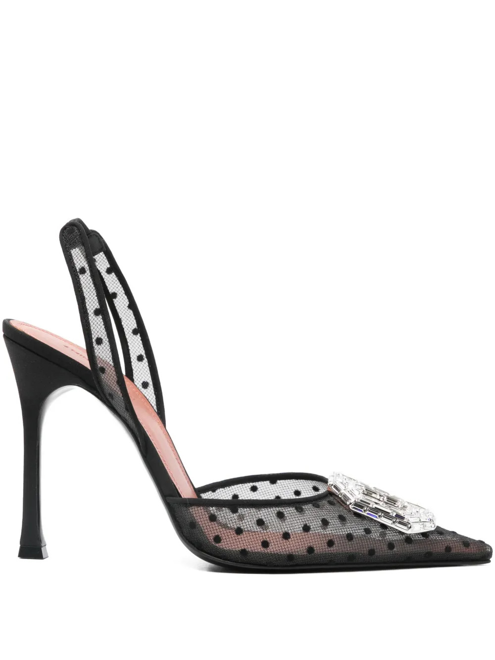 Amina Muaddi Camelia Lace polka-dot Pumps | Black | FARFETCH | Farfetch Global