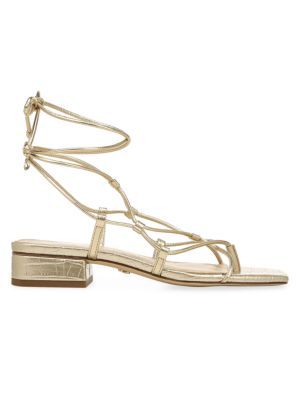Daffy Croc Embossed Strappy Ankle Tie Sandals | Saks Fifth Avenue OFF 5TH