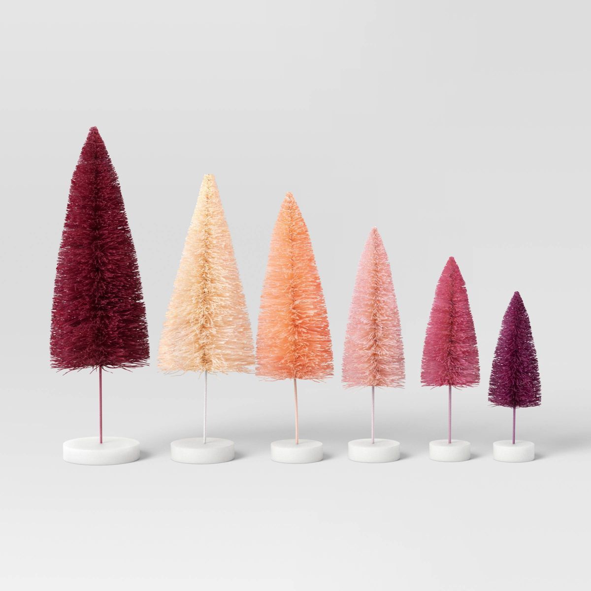6pc Sisal Christmas Bottle Brush Tree Set - Wondershop™ Assorted Brown | Target